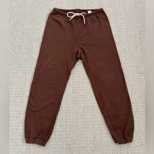 THE GREAT. The Fleece Stadium Sweatpant in Brown 100% Cotton Size 2